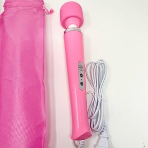 Pink Handheld Massager with Storage Bag